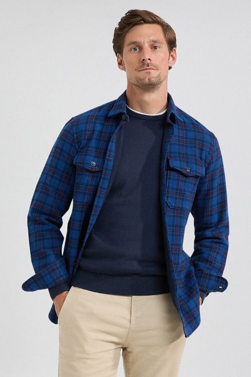 McGregor Surchemise Bleu Foncé A Carreaux Tartan Model / Voorkant