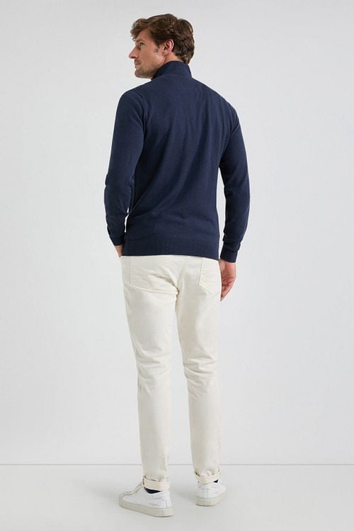 McGregor Half Zip Trui Merinowol Navy Model / Achterkant