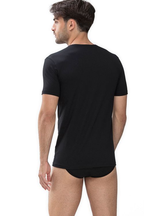 Mey Dry Cotton O-Ausschnitt T-Shirt Schwarz Model / Achterkant