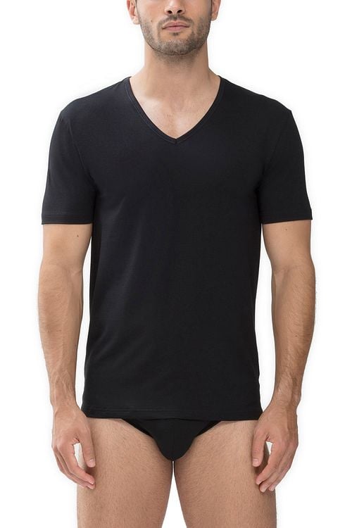 Mey V-neck Dry Cotton T-shirt Black Model / Voorkant