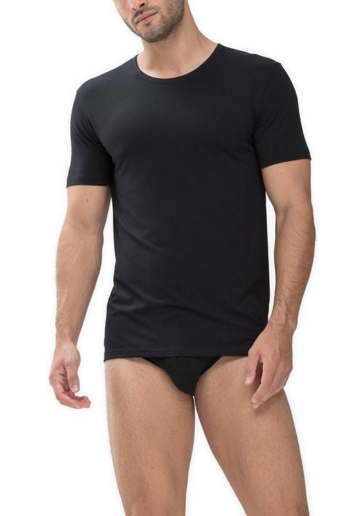 Mey Dry Cotton O-Ausschnitt T-Shirt Schwarz Model / Voorkant