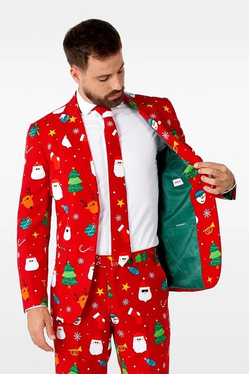 OppoSuits Festivity Rood Kostuum Model / Detail