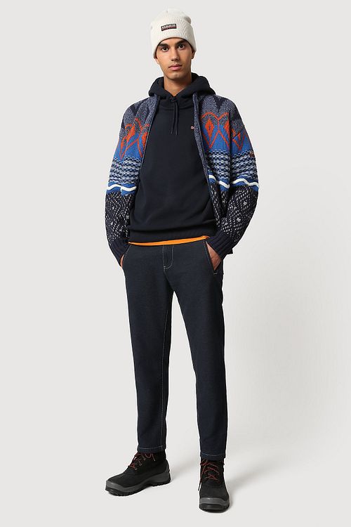 Napapijri Balis Crew Hoodie Dark Blue Model / Voorkant
