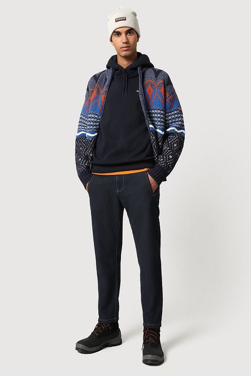 Napapijri Balis Crew Hoodie Dunkelblau Model / Voorkant
