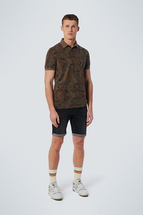 No Excess Polo Shirt Print Army Green Model / Voorkant