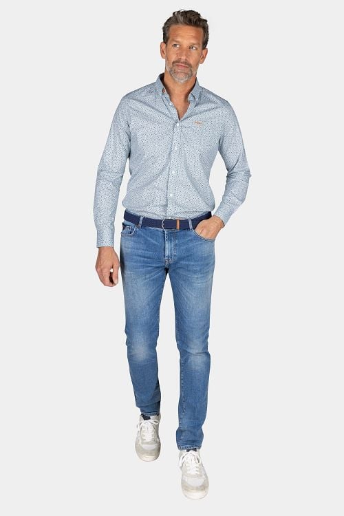 NZA Overhemd Kingston Groen Model / Voorkant