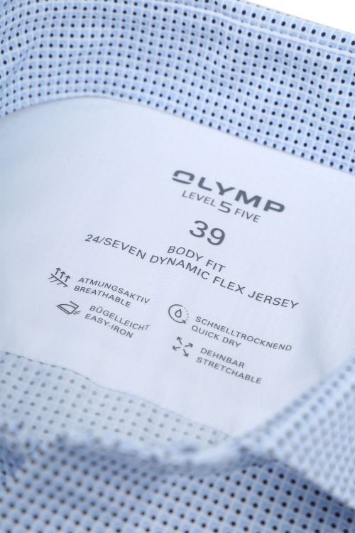 OLYMP Level 5 Overhemd Stretch Extra Lange Mouw Print Blauw Product / Detail