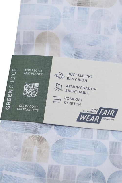 OLYMP Level 5 Overhemd Stretch Extra Lange Mouw Print Lichtblauw Product / Detail