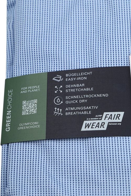 Olymp Luxor Hemd 24/Seven Print Blauw Product / Detail