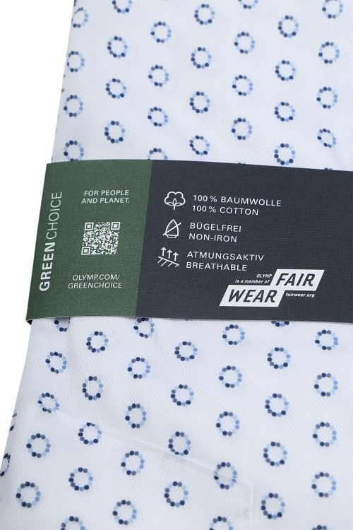 Olymp Luxor Overhemd Extra Lange Mouwen Print Wit Product / Detail