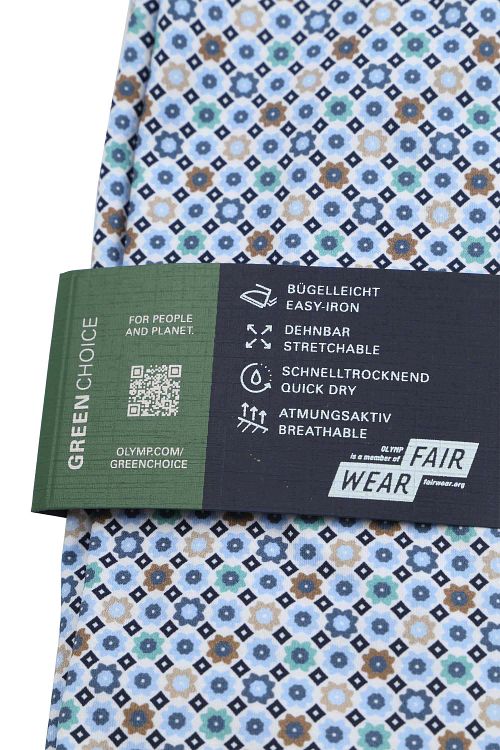 Olymp Luxor Overhemd Stretch Print Blauw Product / Detail