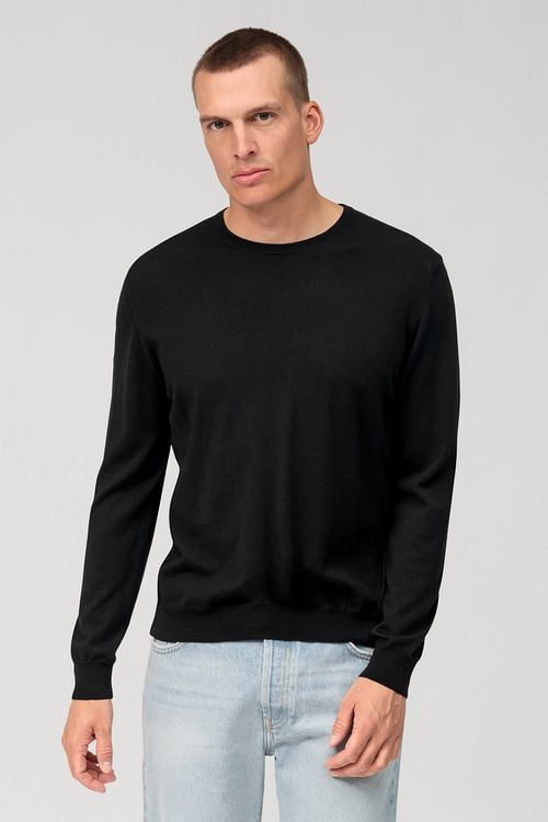 Olymp Pullover O-Neck Wool Navy Model / Voorkant