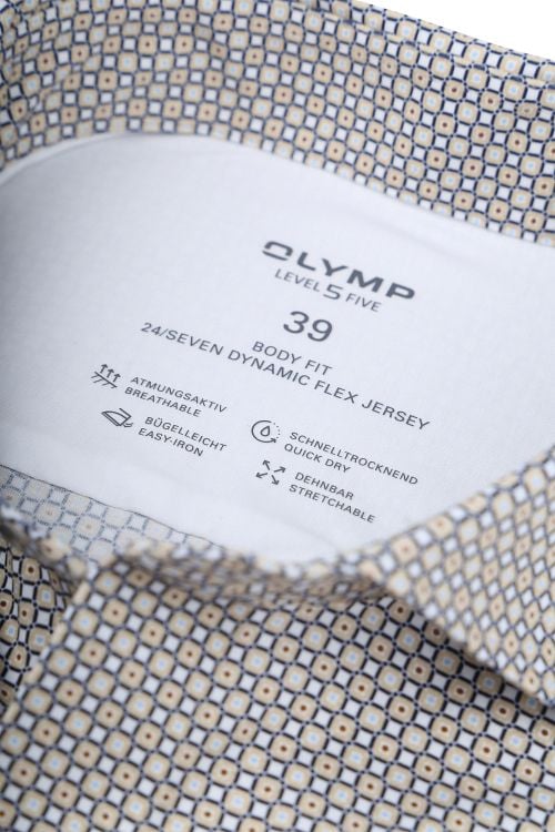 Olymp Level 5 Shirt Print Beige Product / Detail