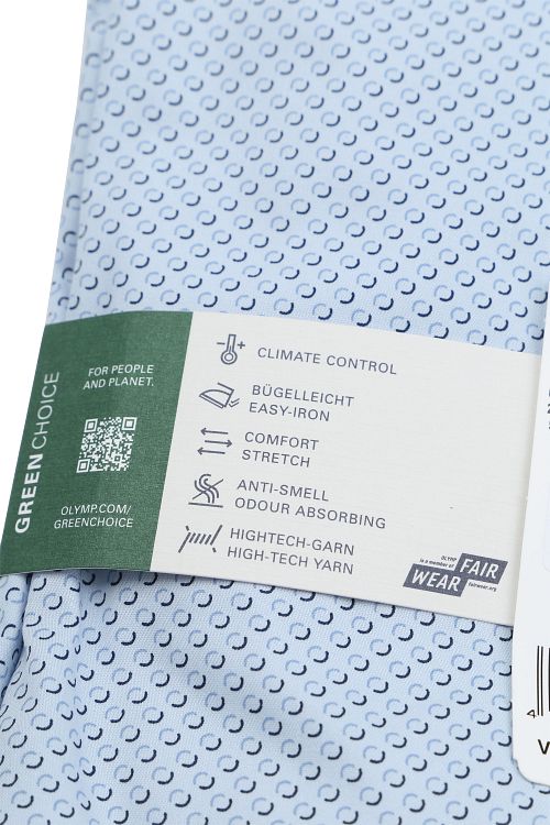 Olymp Level 5 Shirt Stretch Print Blue Product / Detail