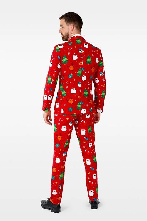 OppoSuits Festivity Rood Kostuum Model / Achterkant