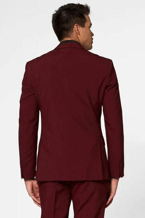 OppoSuits Kostuum Blazing Burgundy Model / Achterkant