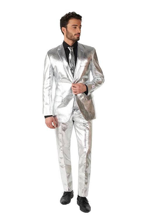 OppoSuits Shiny Silver Suit Product