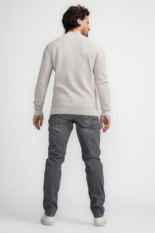 Petrol Half Zip Pullover Ecru Model / Achterkant