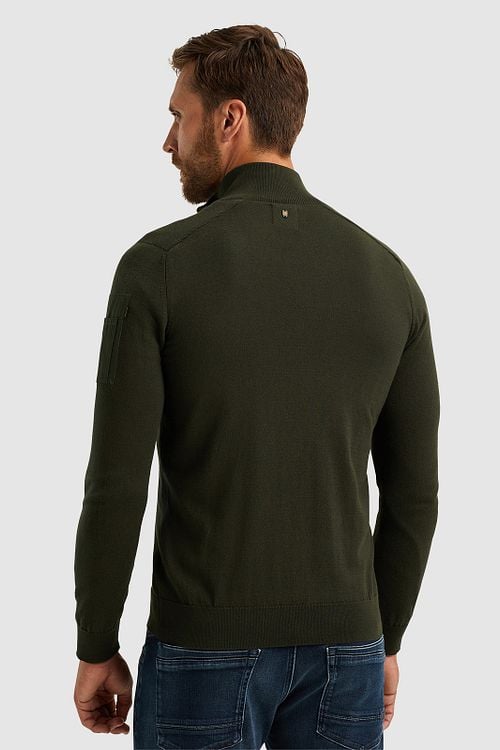 PME Legend Buckley Cardigan Olive Green Model / Achterkant