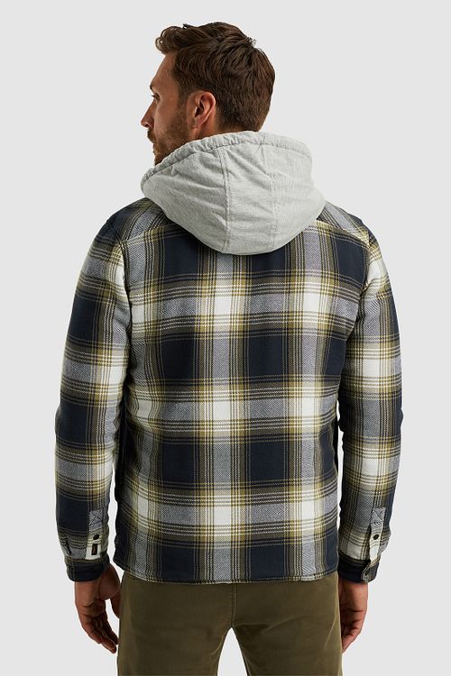 PME Legend Overshirt Checks Blue Green Model / Achterkant