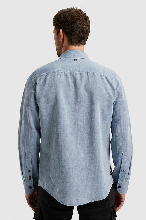 PME Legend Chemise De Lin Bleu Clair Model / Achterkant