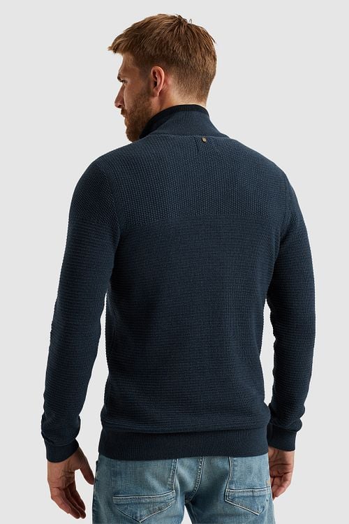 PME Legend Half Zip Sweater Mouliné Navy Model / Achterkant