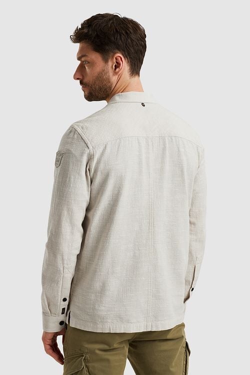 PME Legend Overshirt 2 Tone Slub Ecru Model / Achterkant