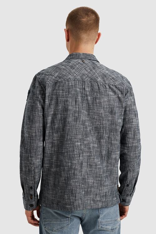 PME Legend Overshirt 2 Tone Slub Navy Model / Achterkant