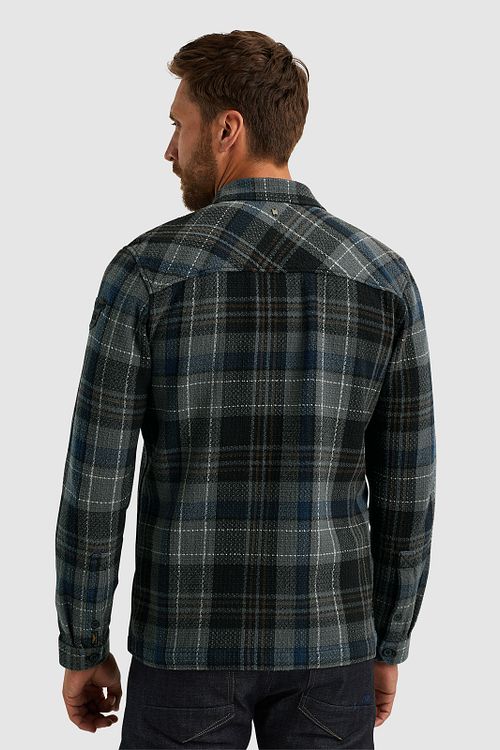 PME Legend Overshirt Dobby Checks Black Grey Model / Achterkant