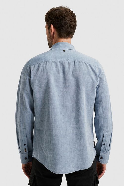 PME Legend Linen Shirt Light Blue Model / Achterkant