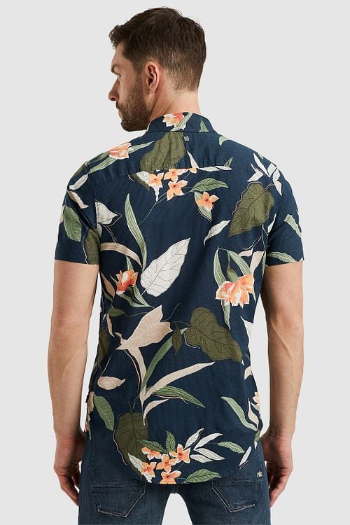 PME Legend Short Sleeve Shirt Print Navy Model / Achterkant