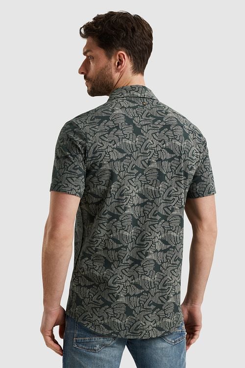 PME Legend Short Sleeve Hemd Druck Dunkelgrün Model / Achterkant