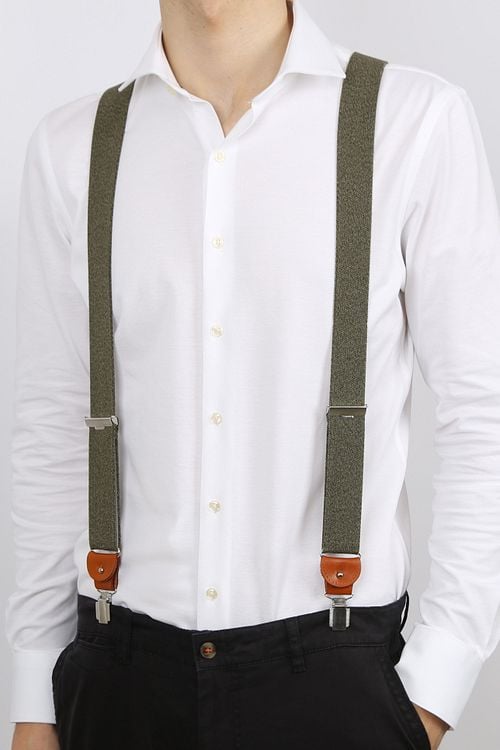Profuomo Suspender Green Melange Model / Voorkant