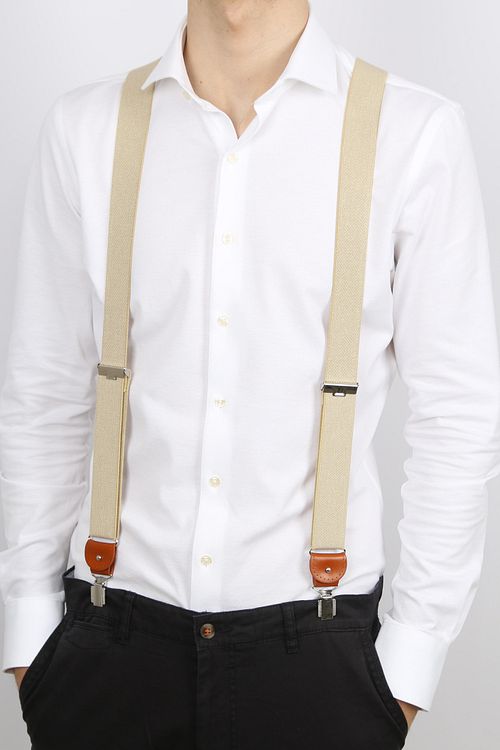 Profuomo Hosenträger Beige Model / Voorkant