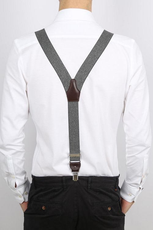 Profuomo Bretel Antraciet Melange Model / Achterkant