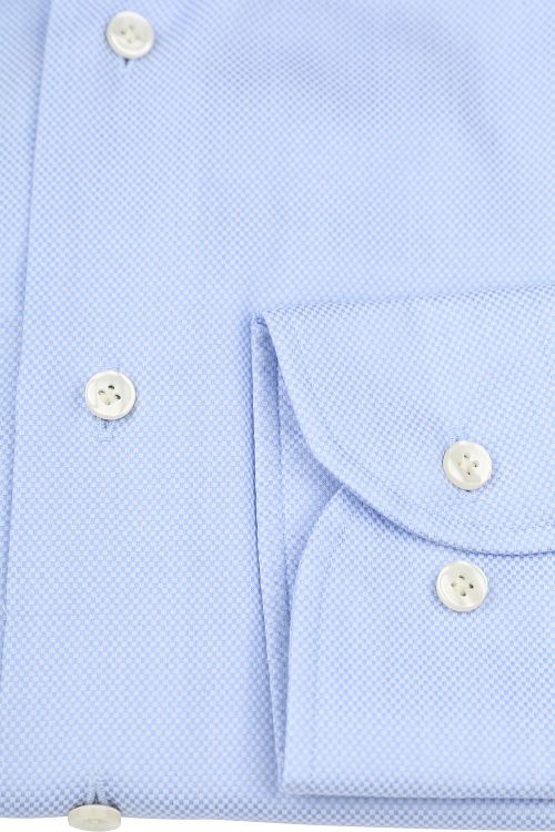 Profuomo Chemise Dobby Print Bleu Clair Model / Detail