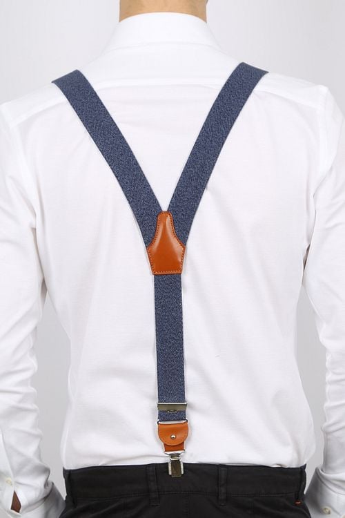 Profuomo Hosenträger Navy Model / Achterkant