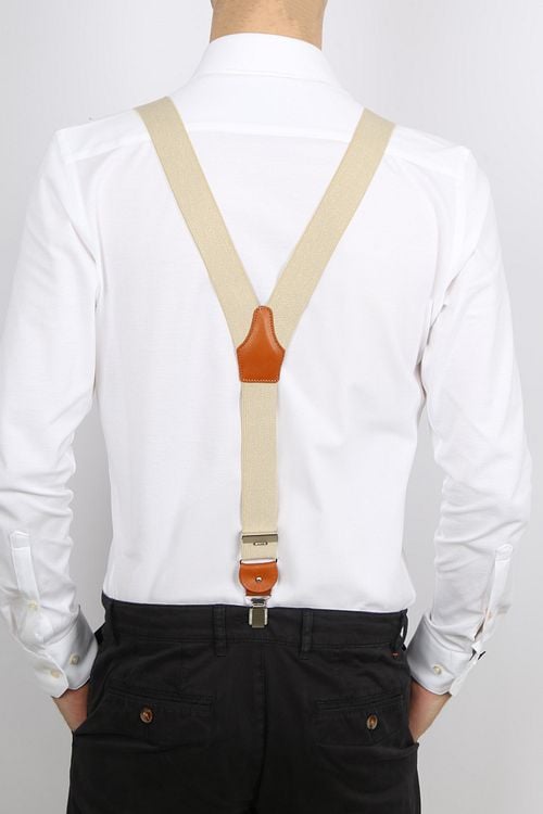Profuomo Hosenträger Beige Model / Achterkant