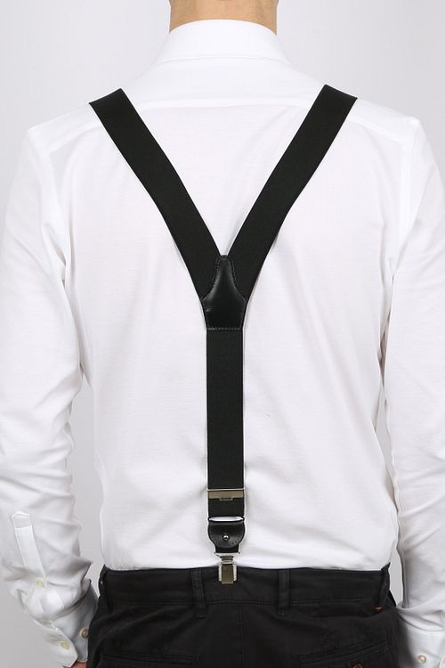 Profuomo Hosenträger Schwarz Model / Achterkant