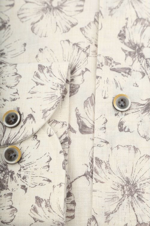 Profuomo Shirt Floral Print Beige Product / Detail
