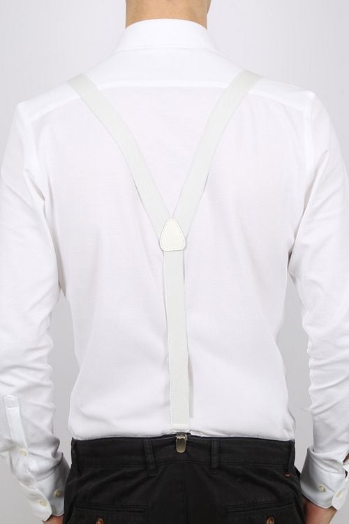 Profuomo Hosenträger Weiß Model / Achterkant