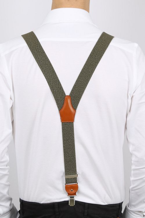Profuomo Suspender Green Melange Model / Achterkant