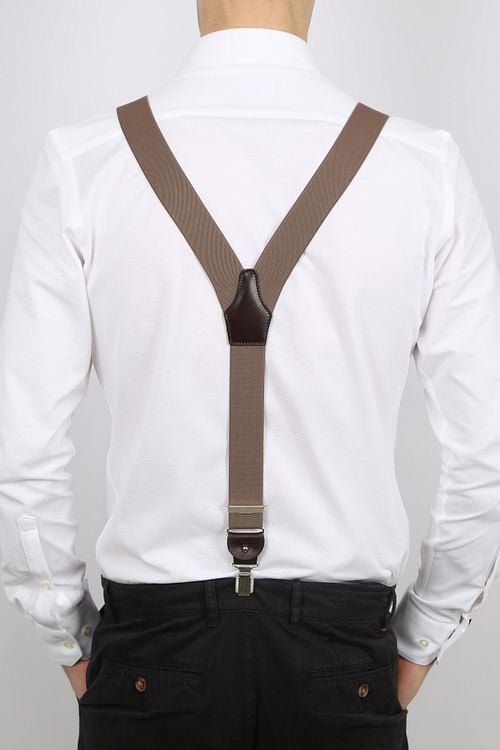Profuomo Suspenders Camel Model / Achterkant