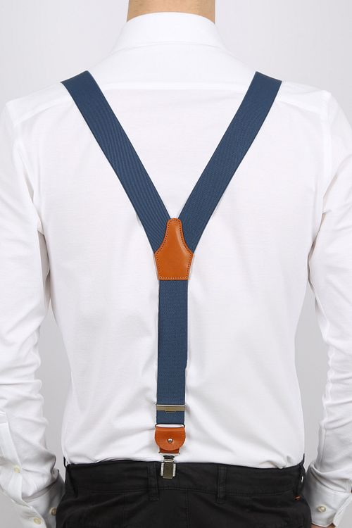 Profuomo Suspenders Petrol Model / Achterkant