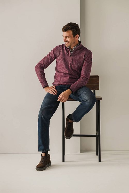 State Of Art Half Zip Pullover Rot Model / Sfeerbeeld