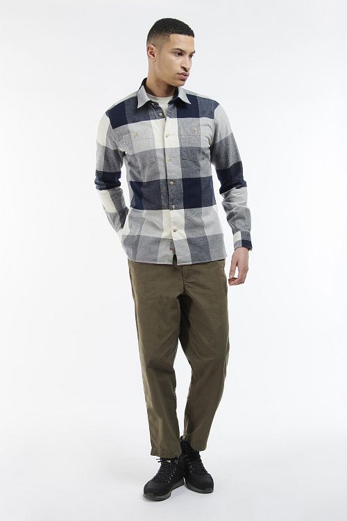 Barbour Alberta Checkered Pane Blue Model / Voorkant