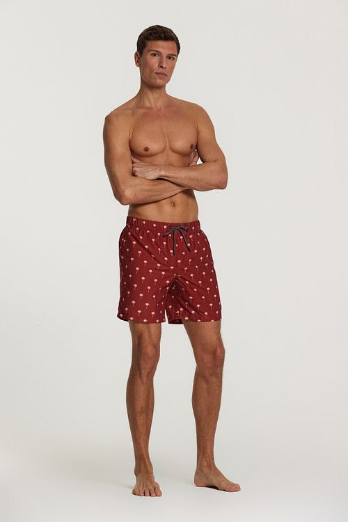 Shiwi Swimshorts Palm Trees Red Model / Voorkant