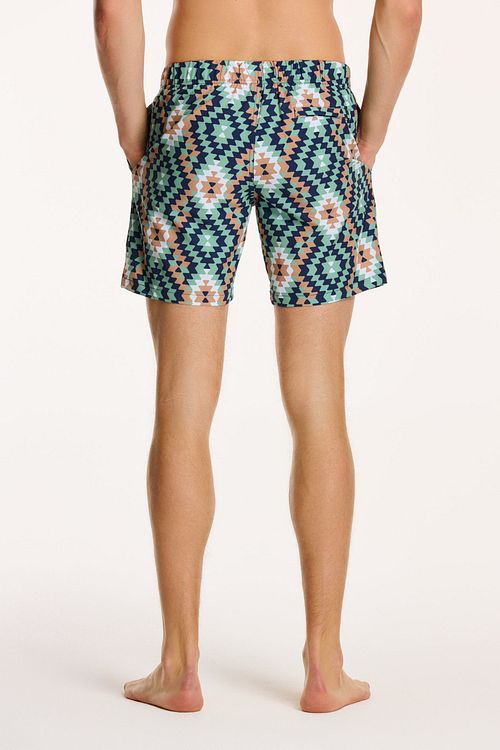 Shiwi Swimshorts Mayan Print Green Model / Achterkant