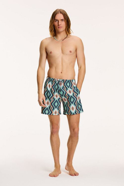 Shiwi Swimshorts Mayan Print Green Model / Voorkant
