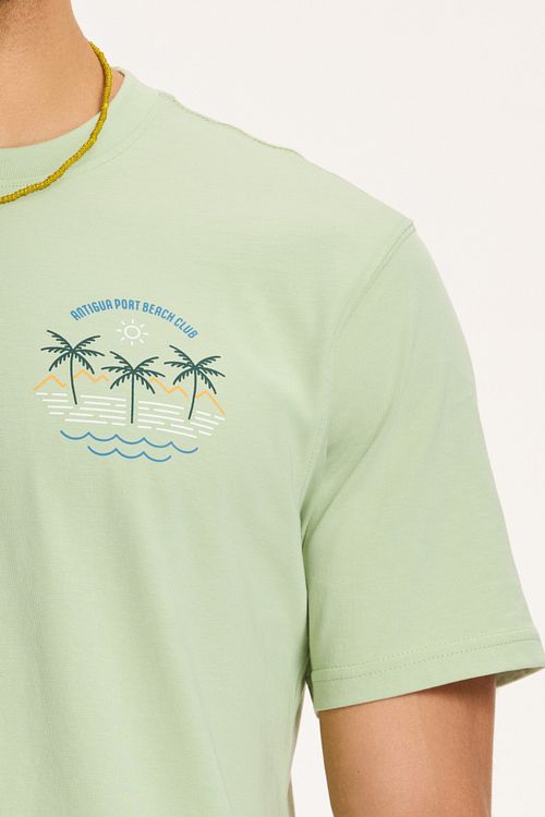 Shiwi T-Shirt Antigua Port Dust Green Model / Detail
